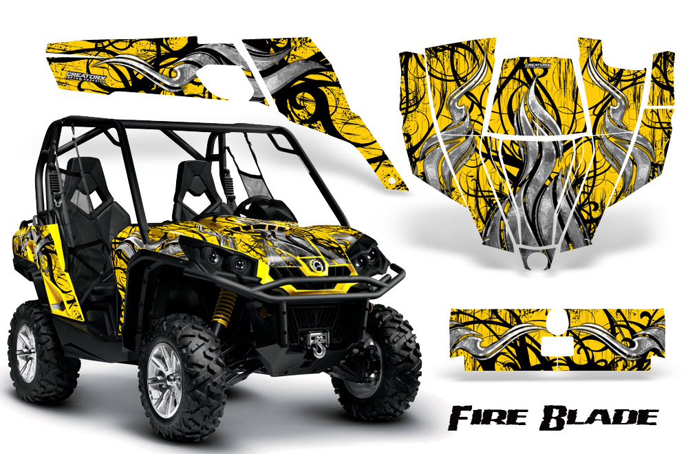 Can-Am Commander Graphics Kit Fire Blade Black Yellow YB